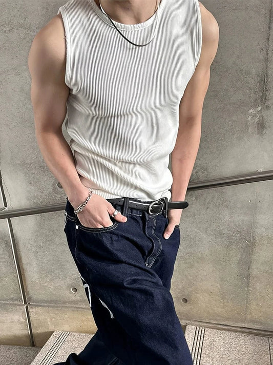 RT No. 18278 DISTRESSED KNIT TANK TOP