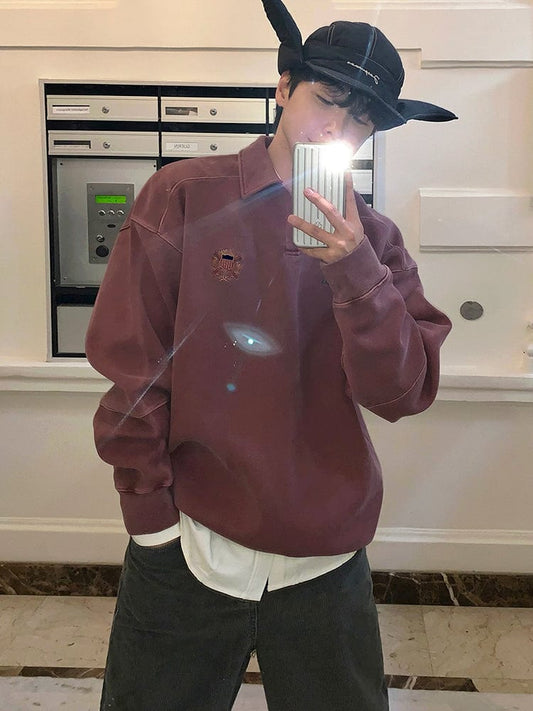 RT No. 12518 RUBY RED POLO SWEATER