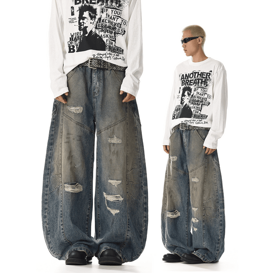 RT No. 32026 DISTRESSED MUD SCIMITAR JEANS