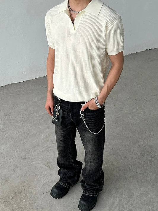 RT No. 50132 KNITWEAR V-NECK SHORT SLEEVE