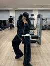 RT No. 12442 WAFFLE KNIT ZIP HOODIE & STRAIGHT SWEATPANTS