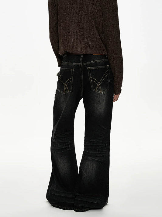 RT No. 50023 WASHED STRAIGHT SLIM DENIM JEANS