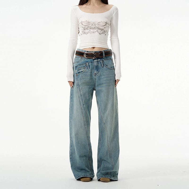 RT No. 11312 RECONSTRUCTED LIGHT BLUE DENIM JEANS