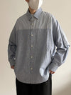 RT No. 9019 BLUE STRIPED COLLAR SHIRT