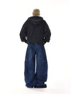 RT No. 12543 RECONSTRUCTED BLUE WORKWEAR BAGGY JEANS