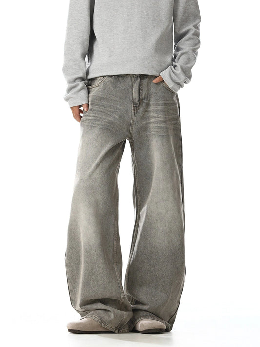 RT No. 32024 WHISKER WASH WIDE STRAIGHT JEANS