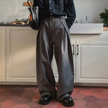 RT No. 32074 PLEATED WIDE STRAIGHT PANTS