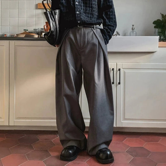 RT No. 32074 PLEATED WIDE STRAIGHT PANTS