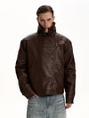 RT No. 59022 JIIN TRENCH COLLAR LEATHER JACKET