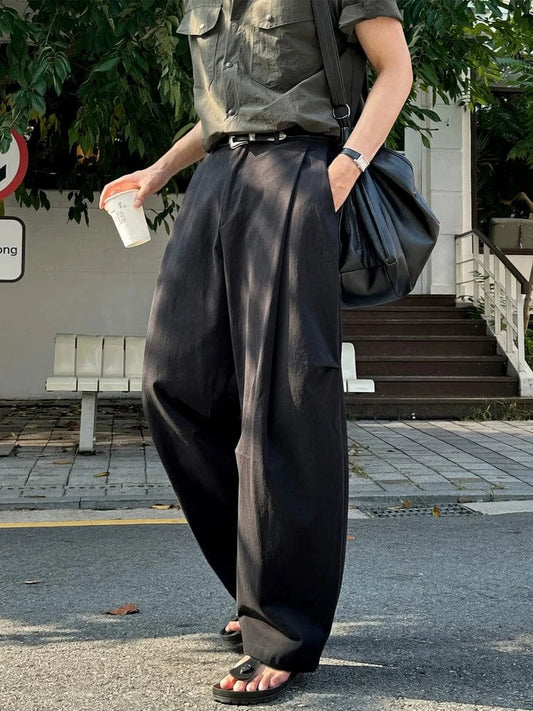 RT No. 31070 PLEATED STRAIGHT DRAPE PANTS