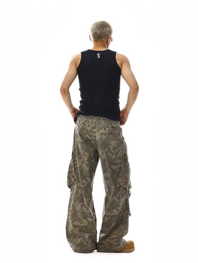 RT No. 12053 CAMO STRAIGHT CARGO PANTS