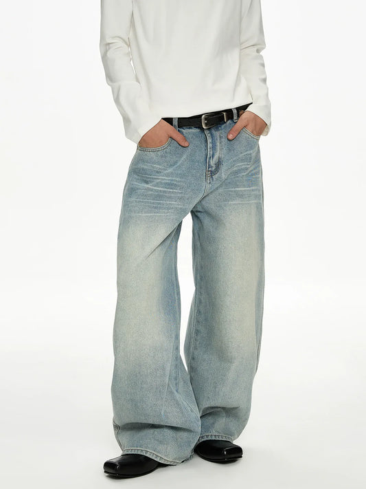 RT No. 50007 LIGHT BLUE WHISKER WASH DENIM JEANS
