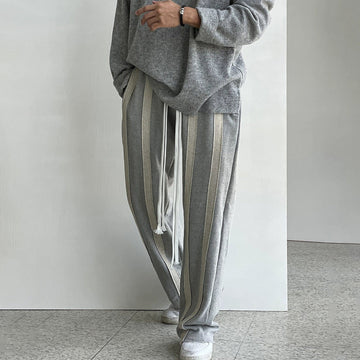 RT No. 10201 DRAWSTRING STRIPED STRAIGHT PANTS