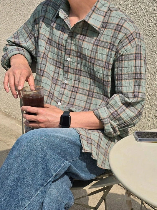 RT No. 19524 PLAID BUTTON-UP SHIRT