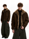 RT No. 50038 DARK BROWN WOLF COLLAR JACKET