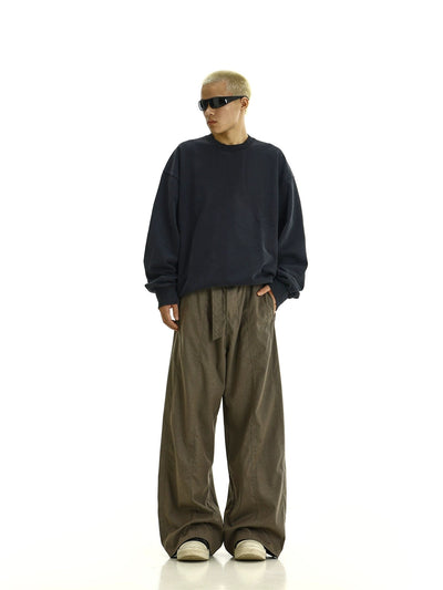 RT No. 11963 BROWN WIDE STRAIGHT PANTS