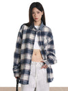 RTK (W) No. 526 DENIM COLLAR PLAID SHIRT