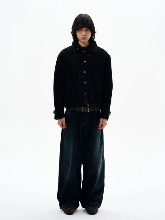 RT No. 32517 FUR COLLAR SUEDE JACKET