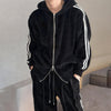 RT No. 12601 KNIT STRIPED ZIP-UP HOODIE & STRAIGHT PANTS