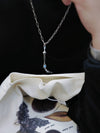 BLUE DAGGER SWORD PENDANT NECKLACE