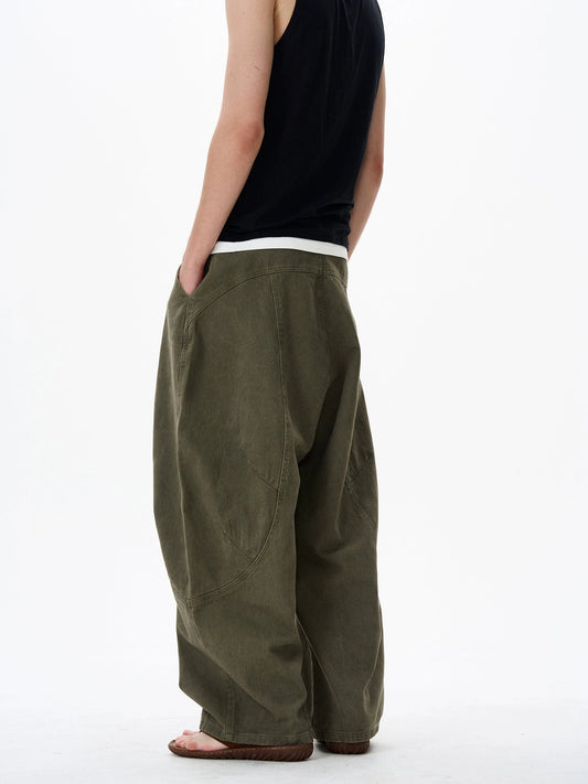 RT No. 18141 RECONSTRUCTED WIDE STRAIGHT PANTS