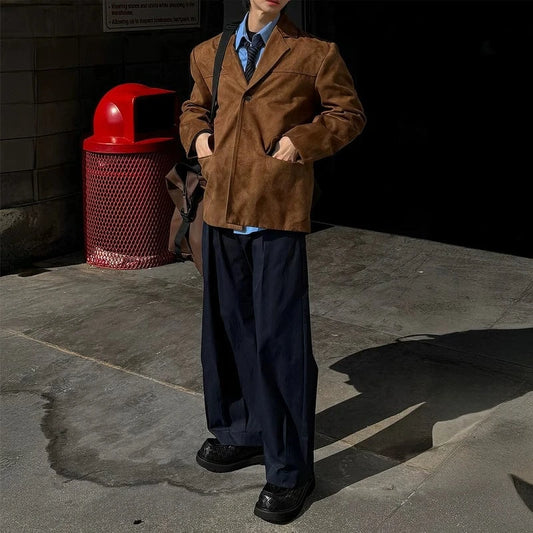 RT No. 31083 PLEATED SCIMITAR STRAIGHT PANTS