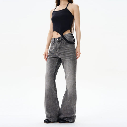 RT No. 12158 SMOKE GRAY STRAIGHT DENIM JEANS