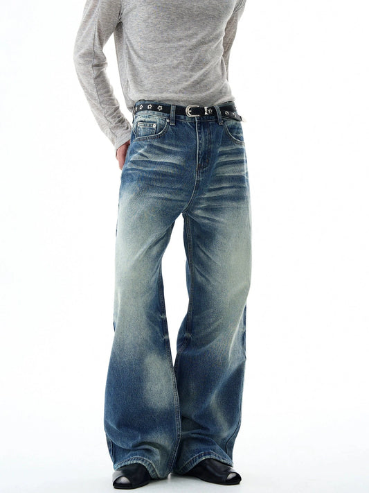 RT No. 32827 WHISKER WASH STRAIGHT DENIM JEANS