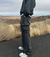 RT No. 11925 DARK GRAY ZIP-UP HOODIE & WIDE SWEATPANTS