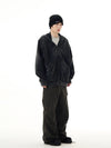 RT No. 11168 RECONSTRUCTED WASHED BLACK ZIP-UP HOODIE