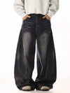 RT No. 19808 BLACK WHISKER BAGGY DENIM JEANS