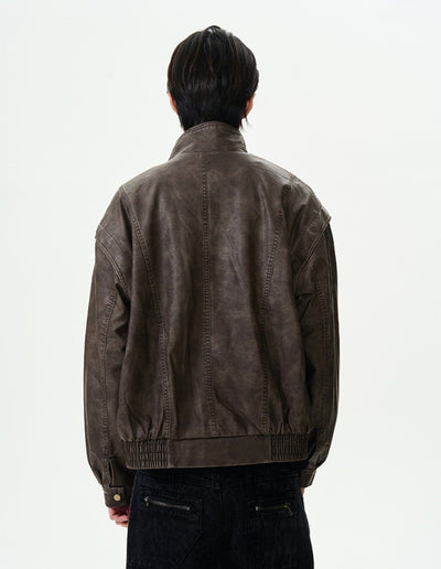 RT No. 11980 RECONSTRUCTED ZIP UP LEATHER JK