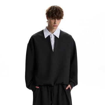 RT No. 59059 TWO-PIECE V-NECK POLO SWEATER & SILHOUETTE SWEATPANTS