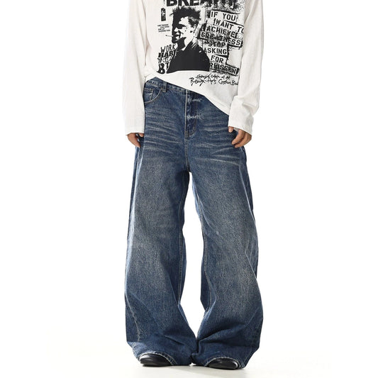 RT No. 32016 WHISKER WASH WIDE STRAIGHT JEANS