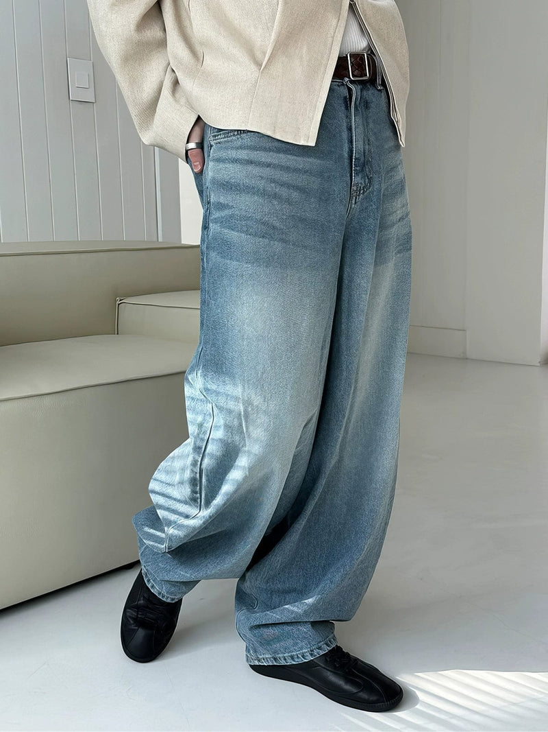 RT No. 11872 WASHED BAGGY STRAIGHT JEANS