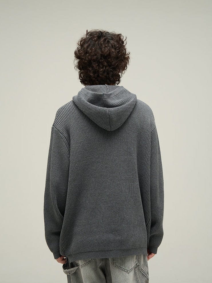 RT No. 10064 KNIT HALF ZIP-UP HOODED SWEATER