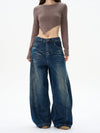 RT No. 12136 WASHED BAGGY JEANS