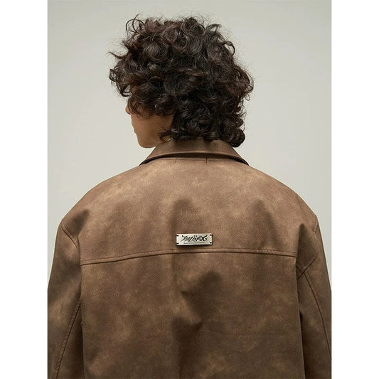 RT No. 32529 LEATHER ZIP-UP JACKET