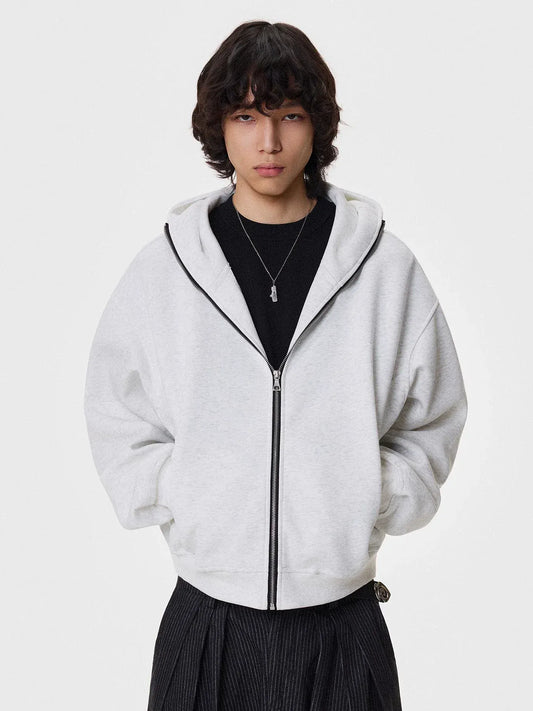 RT No. 50124 CROP ZIPPER HOODIE