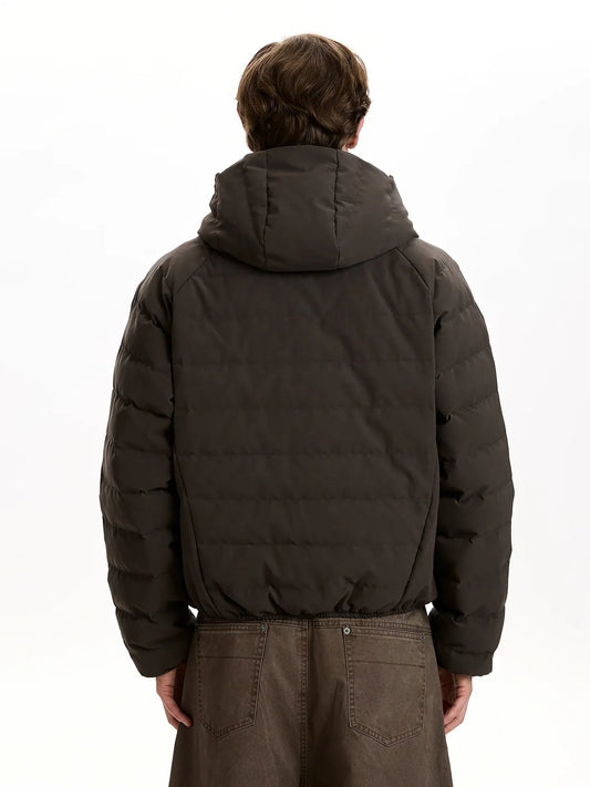 RT No. 50008 RIBBED PUFFER HOODED JACKET