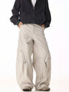RT No. 19822 RECONSTRUCTED CREAM BAGGY STRAIGHT PANTS
