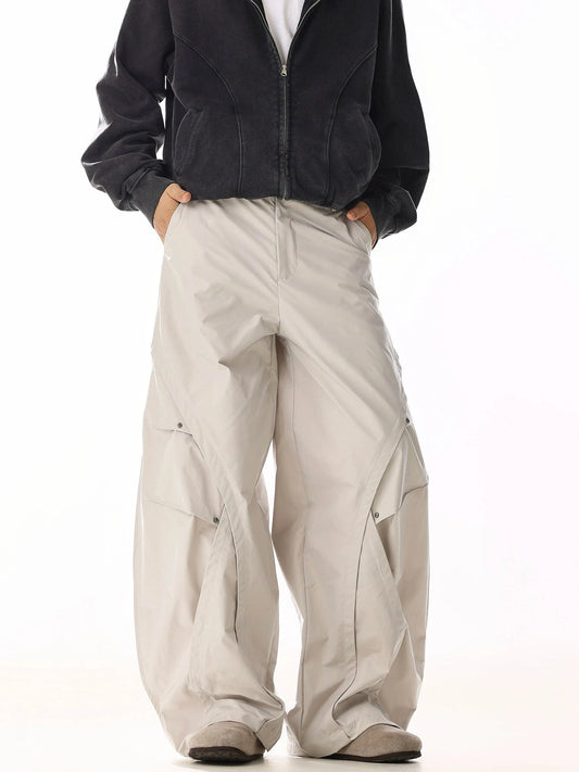 RT No. 19822 RECONSTRUCTED CREAM BAGGY STRAIGHT PANTS