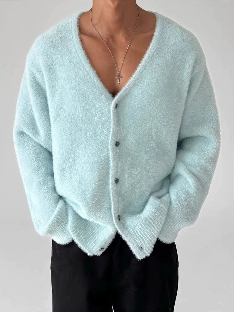 RT No. 12040 KNIT MOHAIR V-NECK CARDIGAN