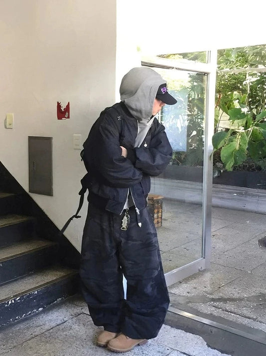 RT No. 31077 BLACK WIDE STRAIGHT PANTS