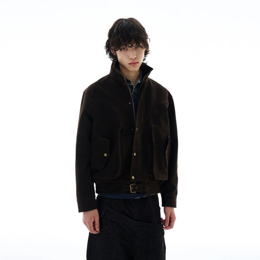 RT No. 25017 BROWN RODEO ZIP SUEDE JACKET