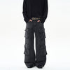 RT No. 12154 BLACK MULTI POCKET STRAIGHT JEANS