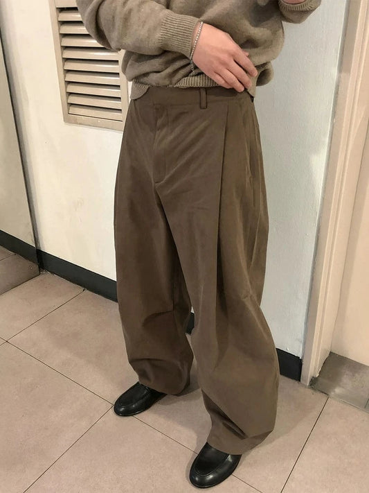 RT No. 32205 PLEATED FOLDED CASUAL STRAIGHT PANTS