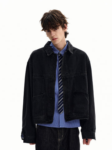 RT No. 55124 BLACK WORKWEAR DENIM JACKET