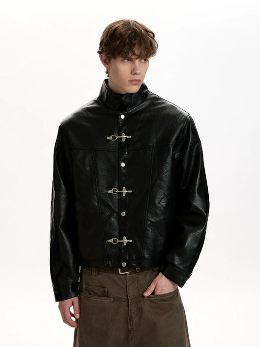 RT No. 50012 KNIGHT BUCKLE BOXY LEATHER JACKET