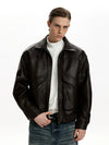 RT No. 45027 SILHOUETTE COLLAR LEATHER JACKET